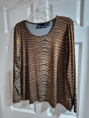 Like New- Susan Graver-metallic Tiger Print- Size Small